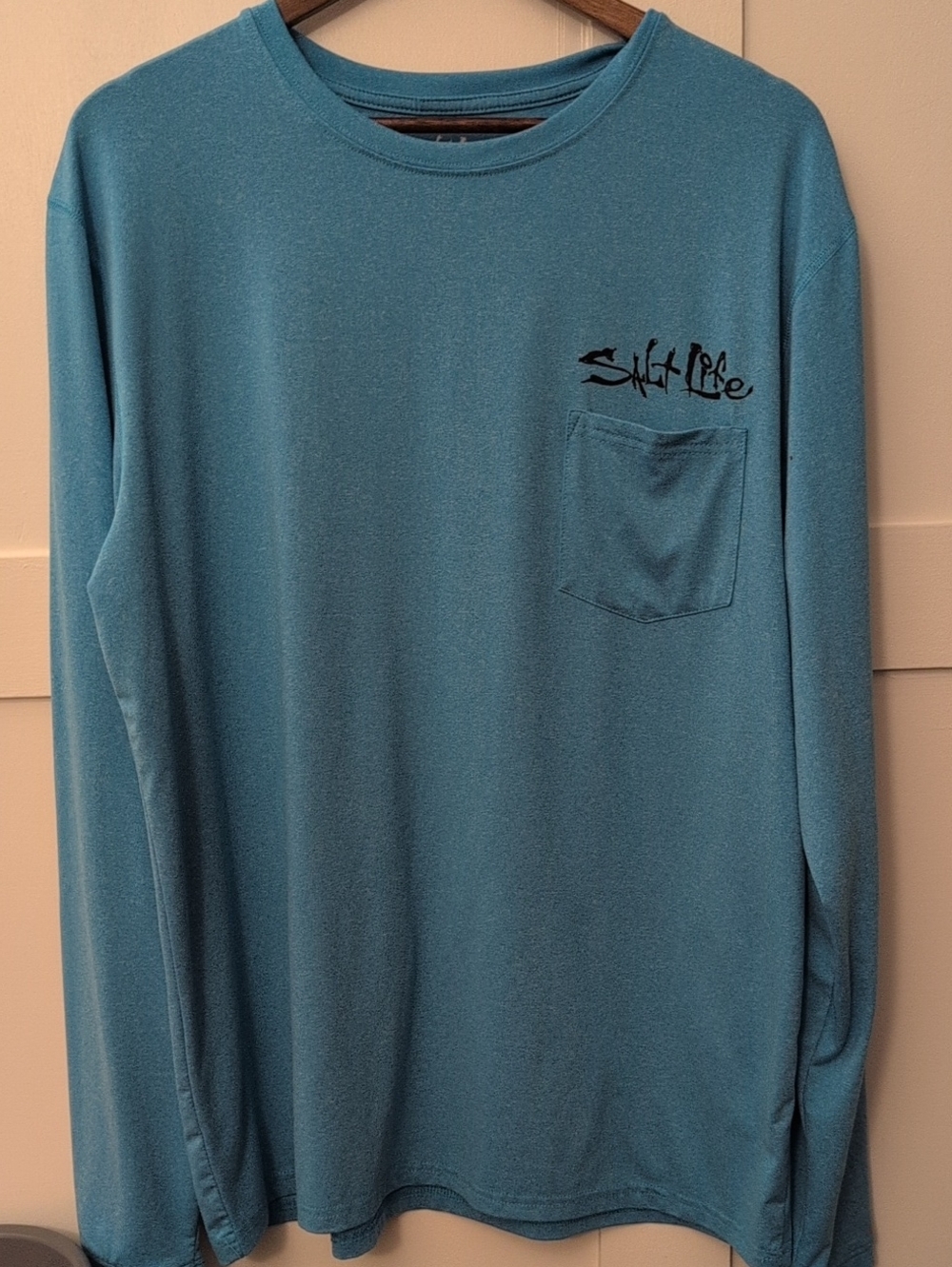Salt Life Men's Long Sleeve Pocket Tee - Teal Blue